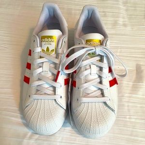 Adidas White and Red Tennis Shoes